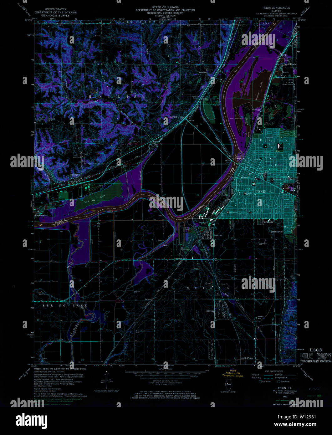 Map of pekin illinois hires stock photography and images Alamy