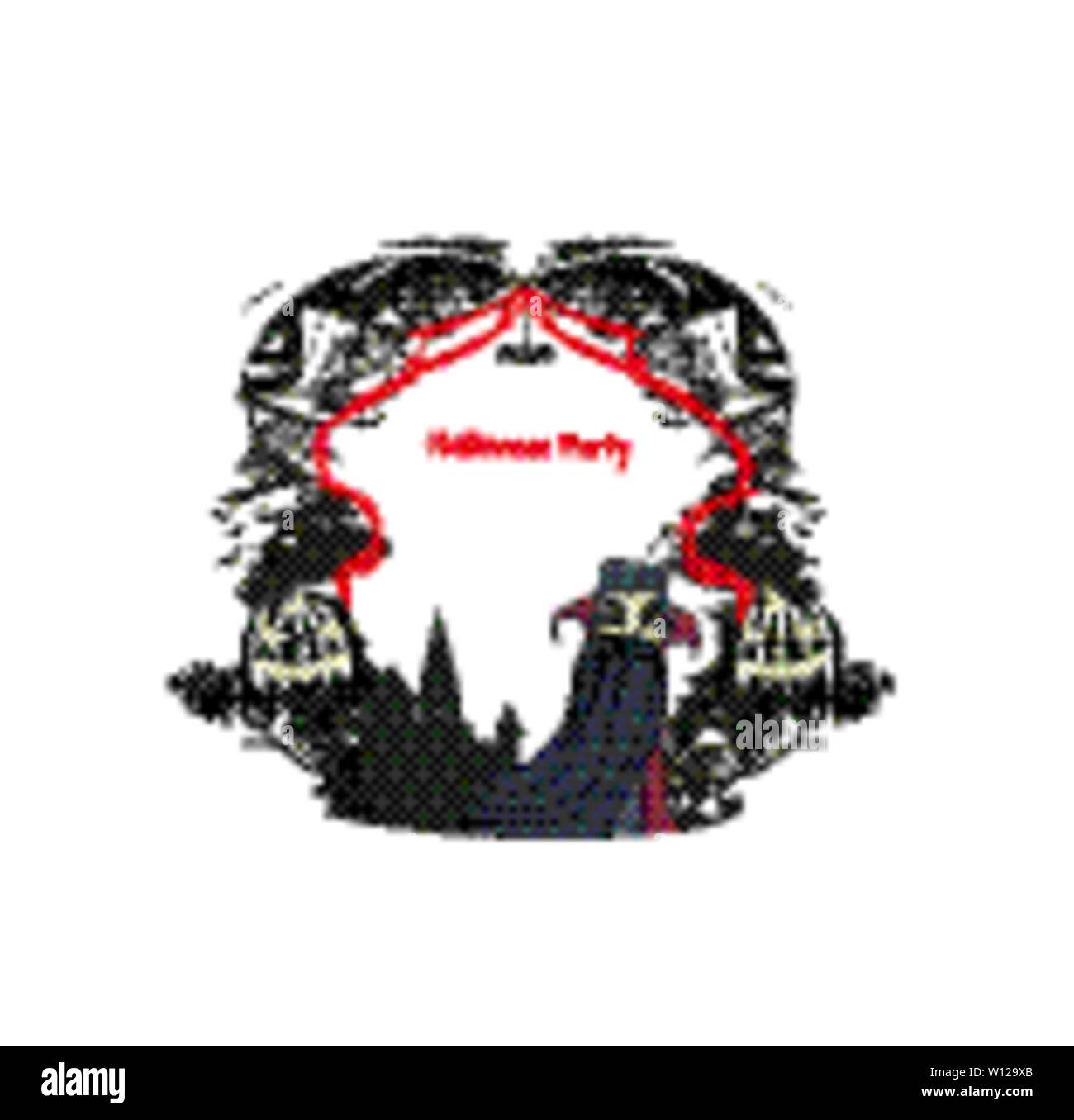 Vampire Night Halloween Card, decorative frame Stock Vector