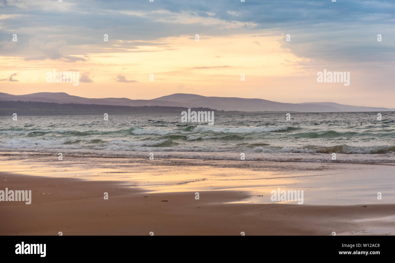 Sunset Beach - Embo Scotland Stock Photo