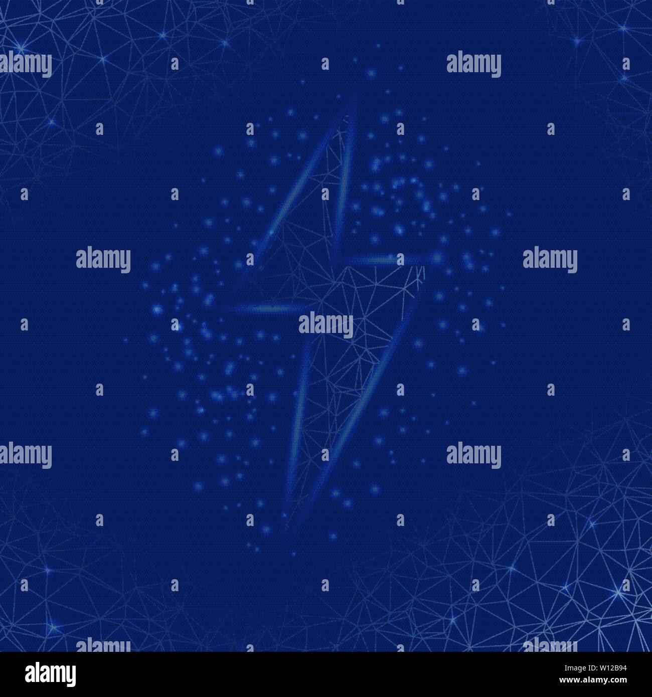 Thunder and Bolt Lighting Polygonal Flash Logo Stock Vector