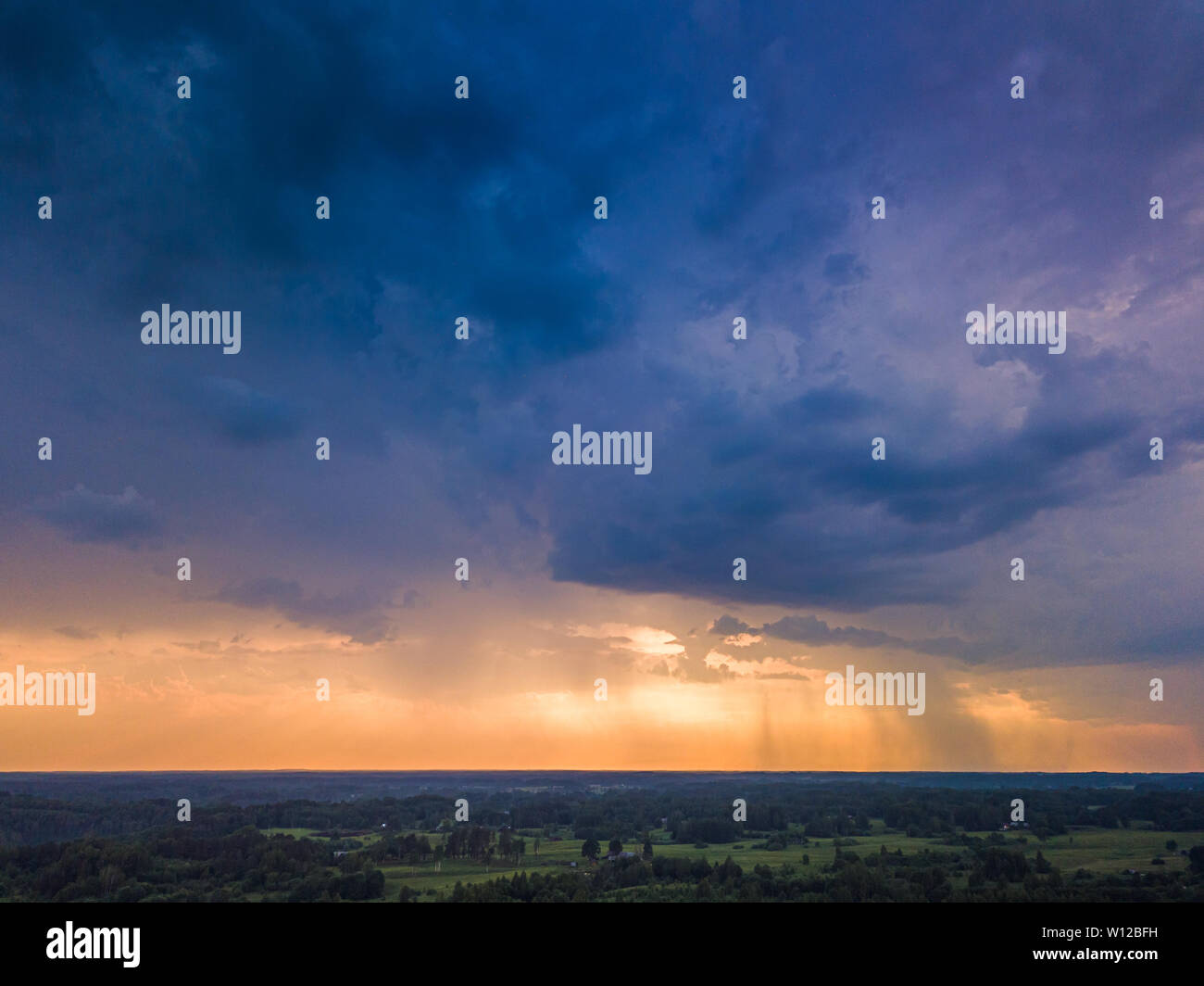 Aerial image of dark Storm clouds in the field Stock Photo - Alamy