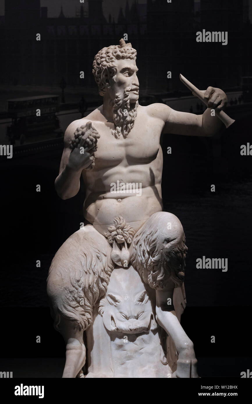 Verplicht Praten Visser Sculpture of the god Pan with horns and shaggy legs of a goat part of a new  exhibition entitled “Peter and Pan” tracing the metamorphosis of the  Greco-Roman nature god Pan into