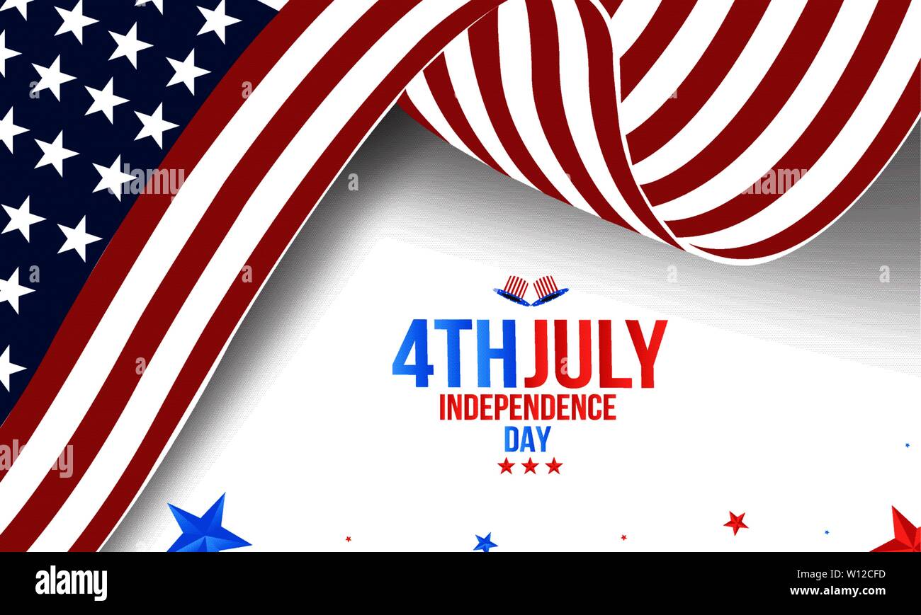 Happy 4th of July USA Independence Day greeting card Stock Vector Image ...