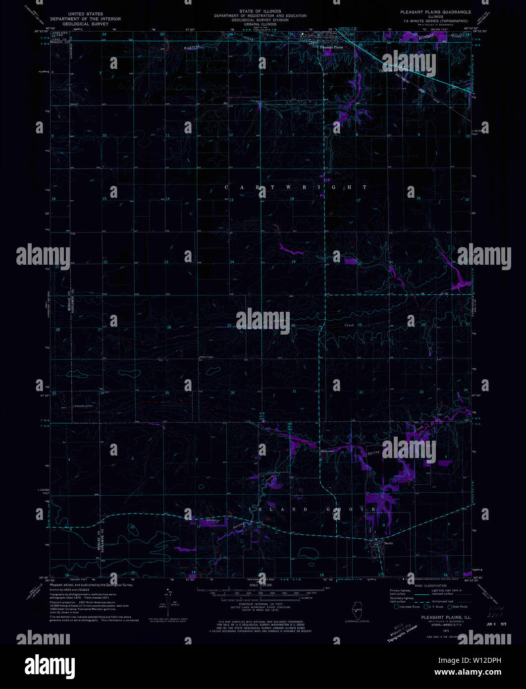 Map of pleasant plains hires stock photography and images Alamy