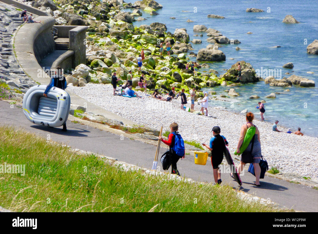 Chesil Beach Dorset Uk 29th June 2019 On The Hottest Day Of