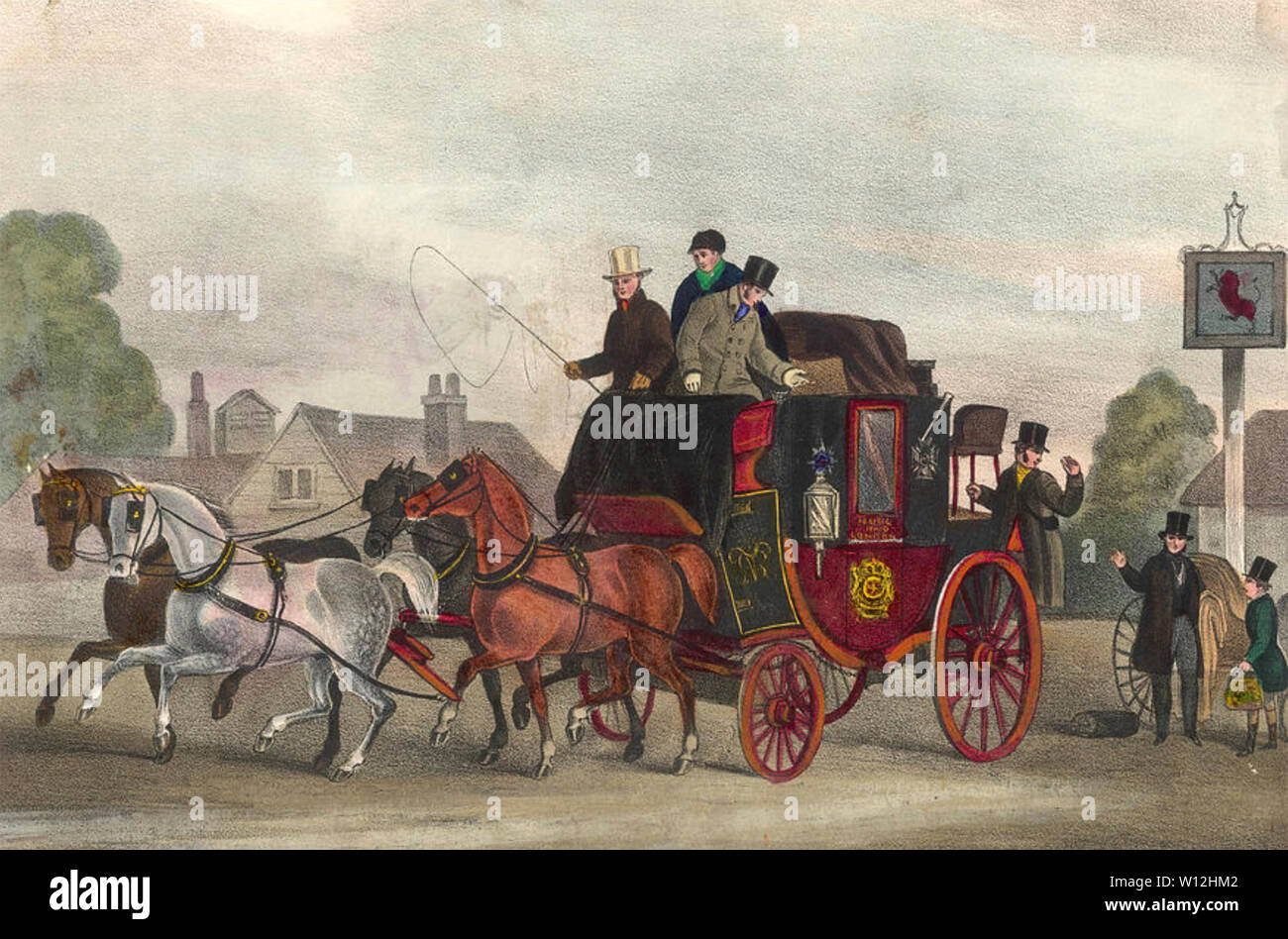 ENGLISH STAGECOACH about 1810 Stock Photo