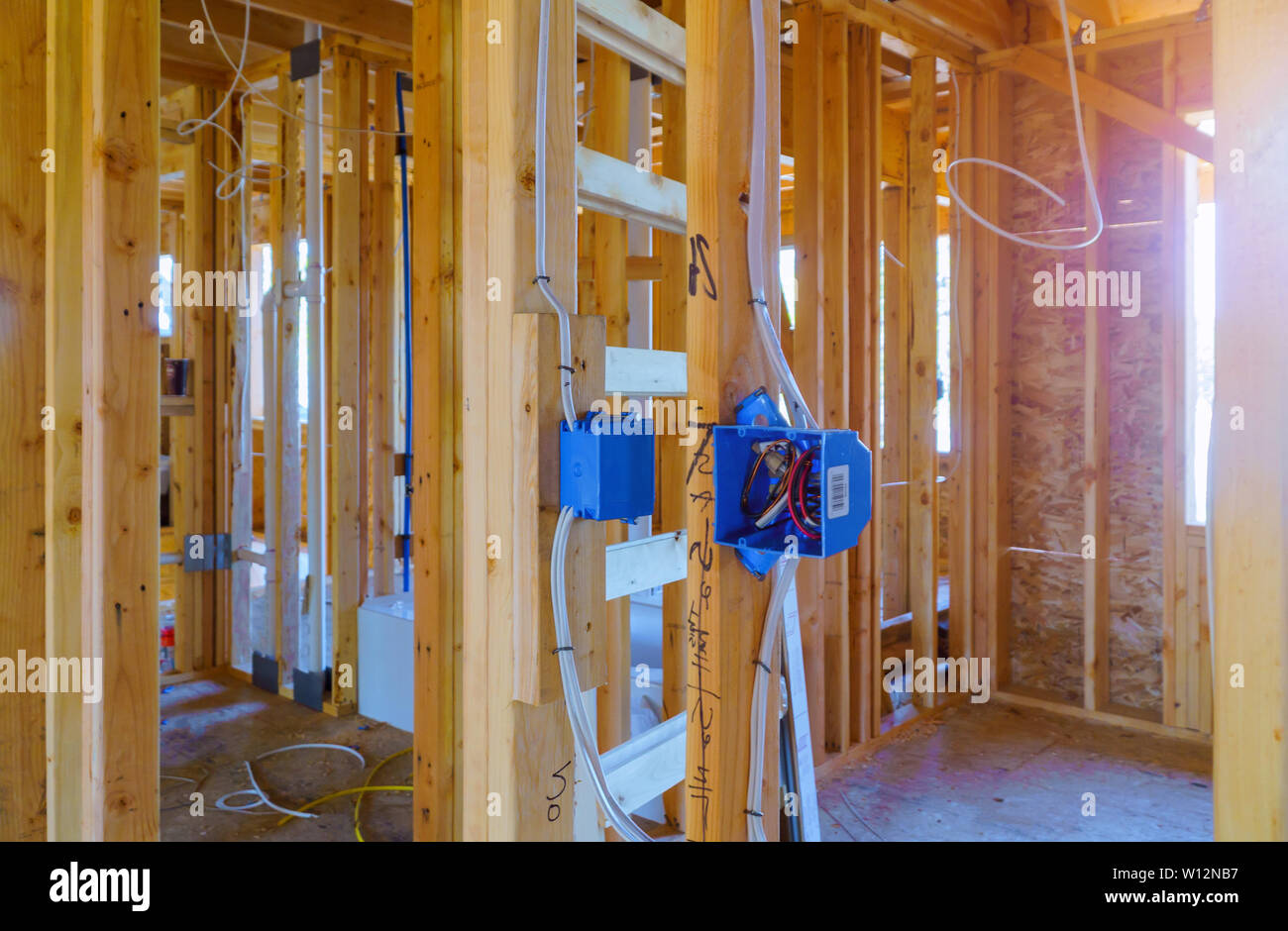 New construction of beam construction house framed the ground up ...