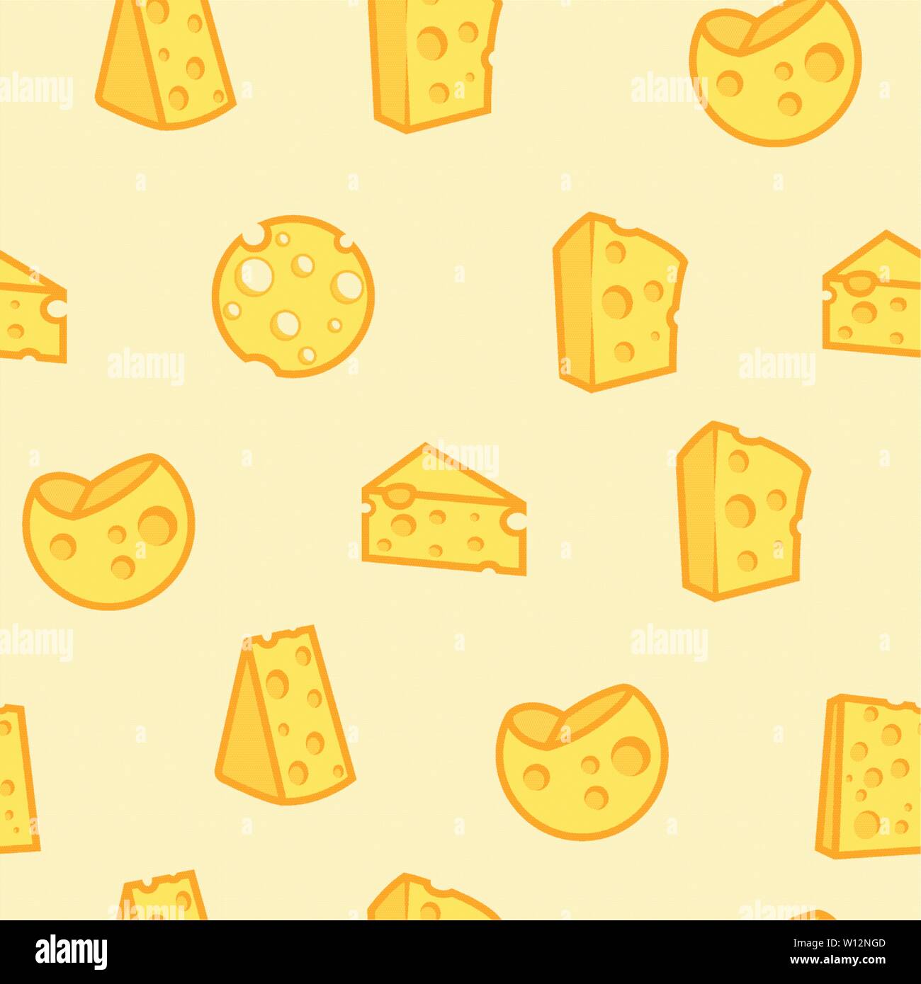 Cheese seamless pattern of appetizing milk product Stock Vector