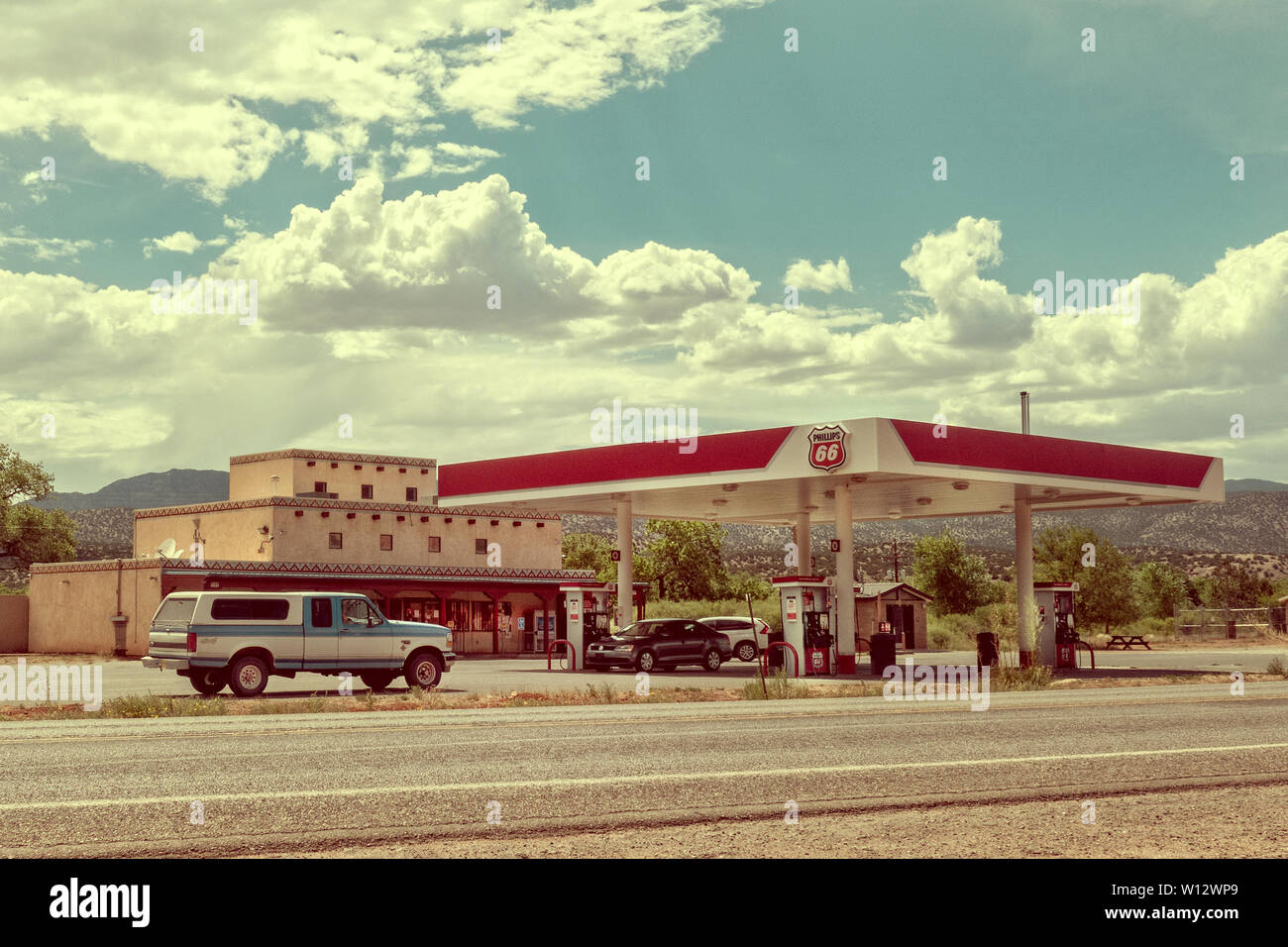 Gas Station in the Jemez Pueblo New Mexico USA Stock Photo