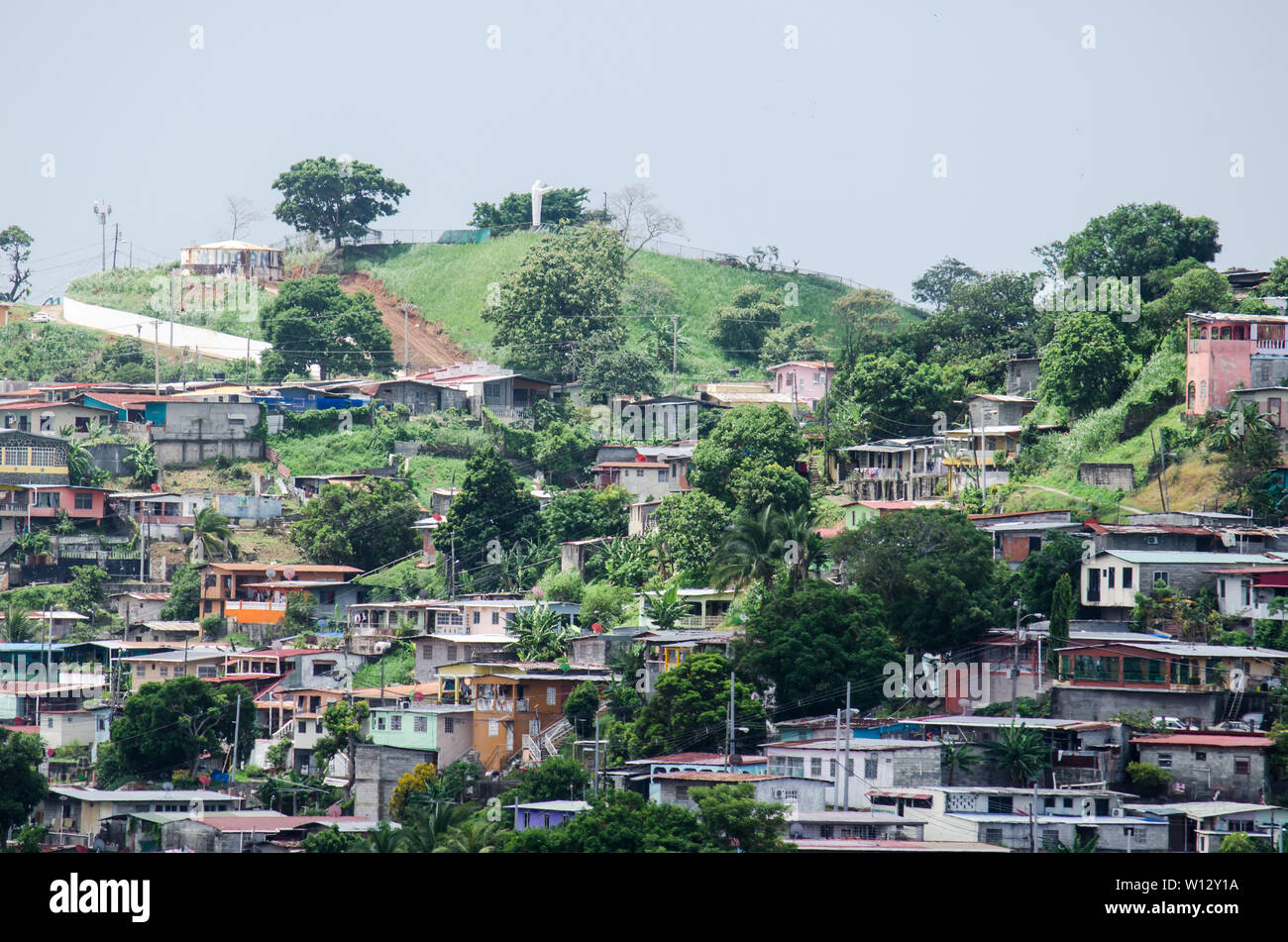 A view of a classic neighborhood in San Miguelito, one of the most populated district of Panama Stock Photo