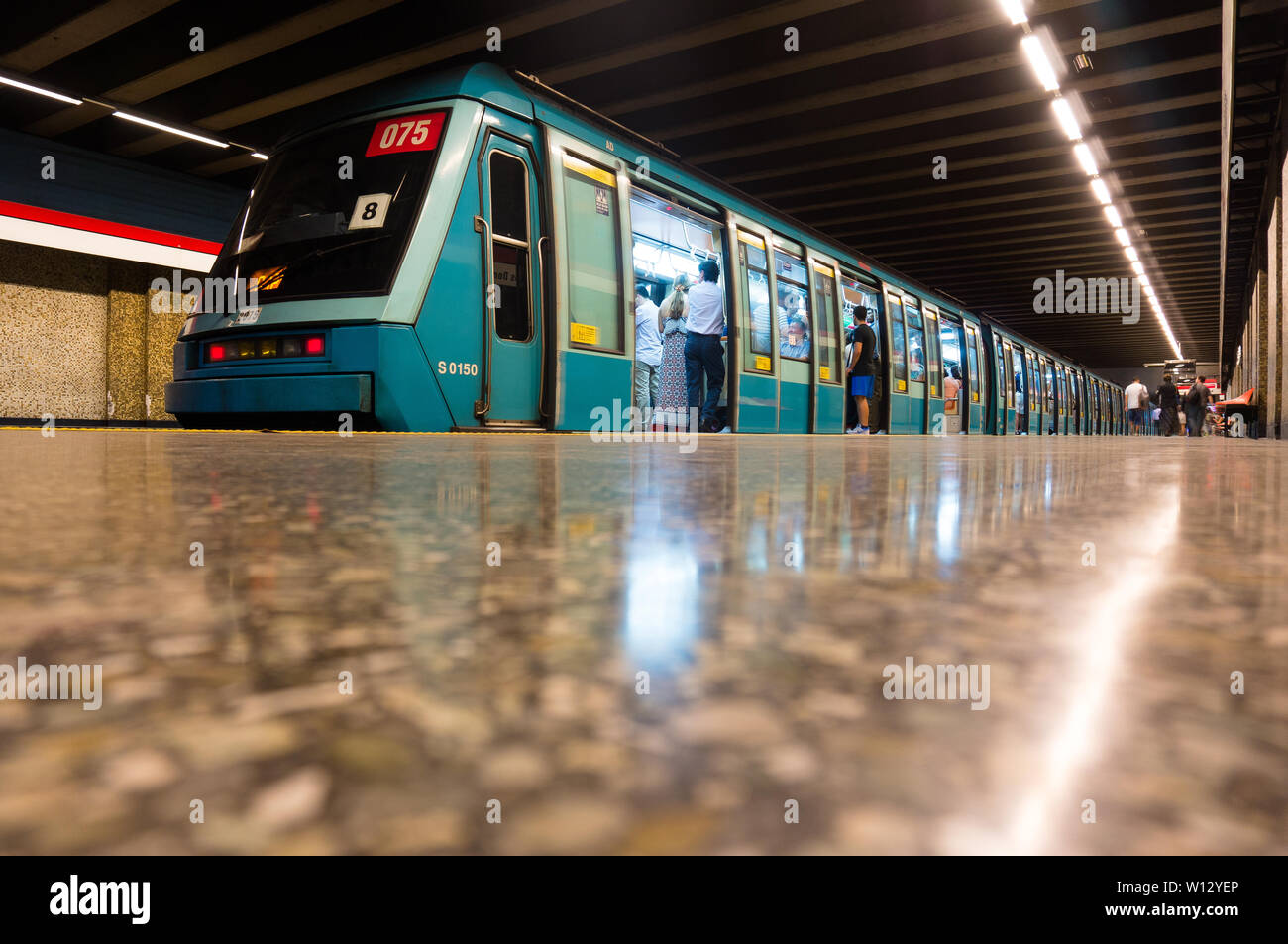 Ns93 SANTIAGO, CHILE - MARCH 2016: A Metro de Santiago NS93 train at ...