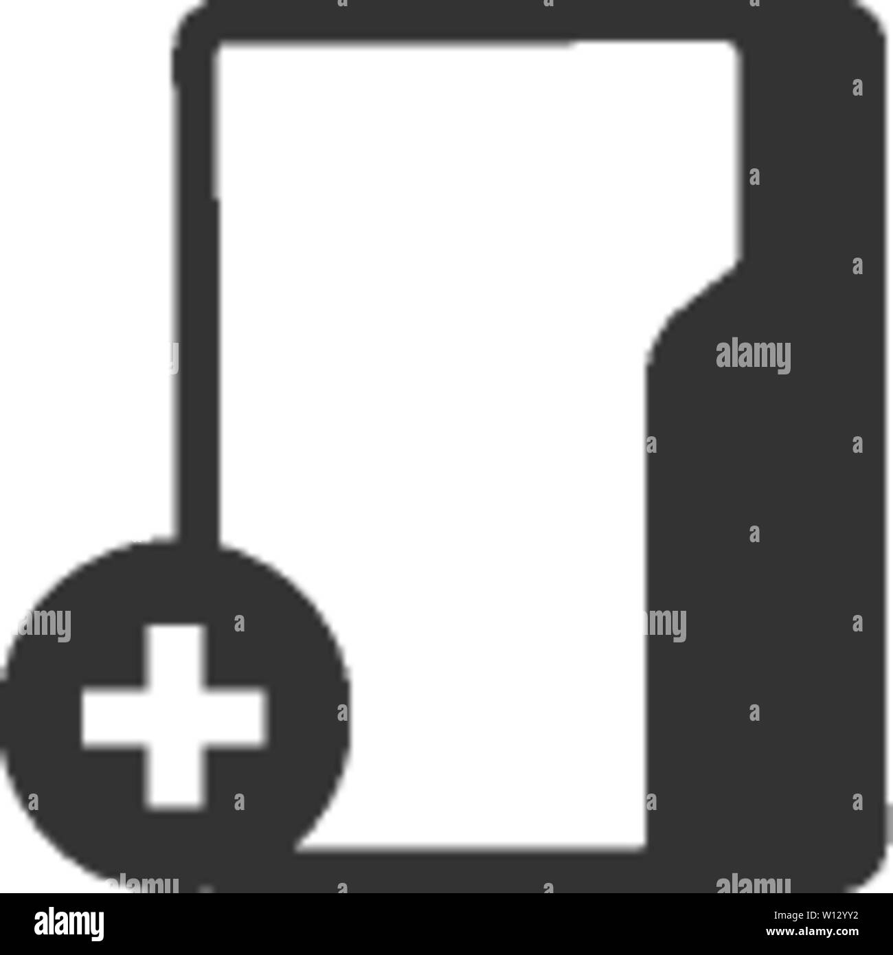 Folder icon in single color. Computer office files binder add Stock Vector
