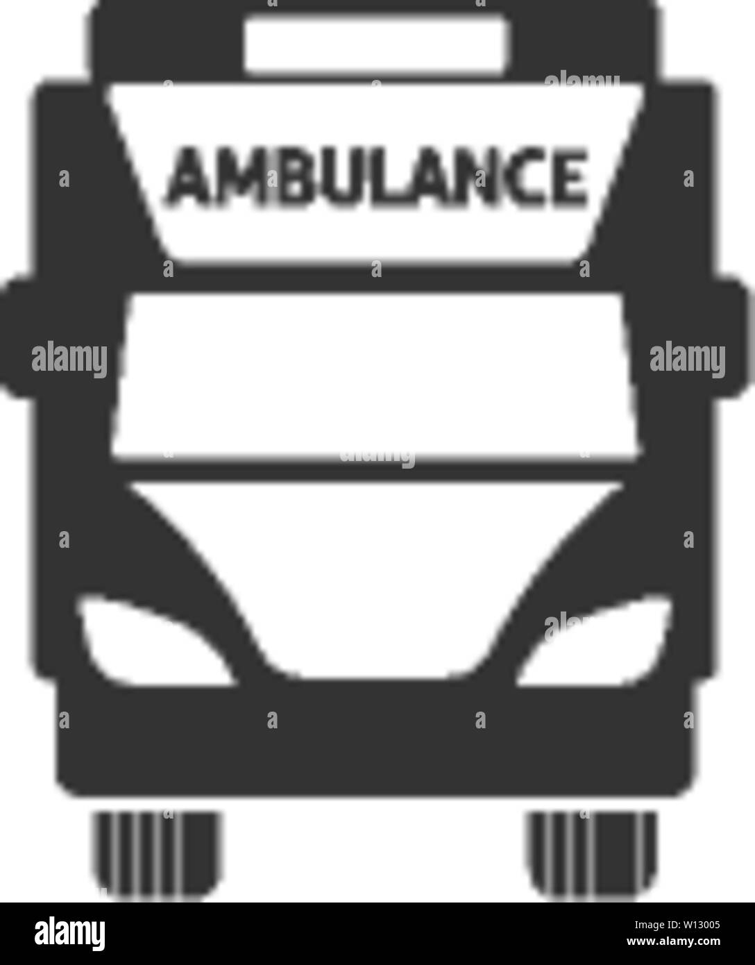 Ambulance icon in single grey color. Medical help healthcare Stock Vector