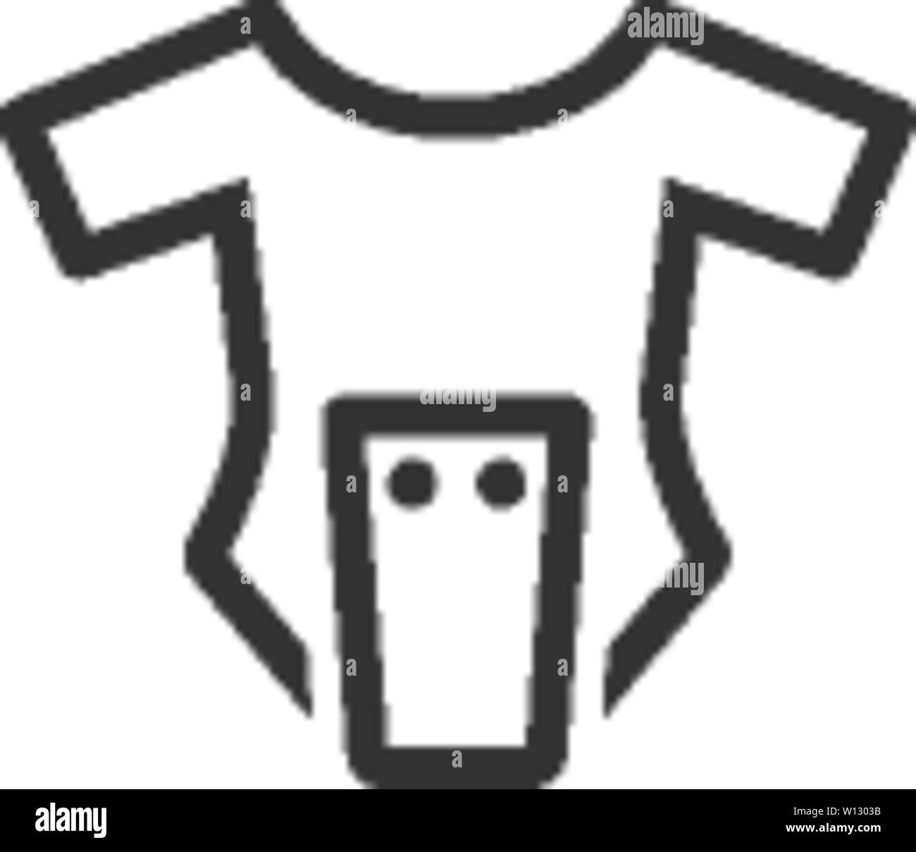 Baby clothes icon in single color. Apparel newborn bodysuit piece toddler Stock Vector