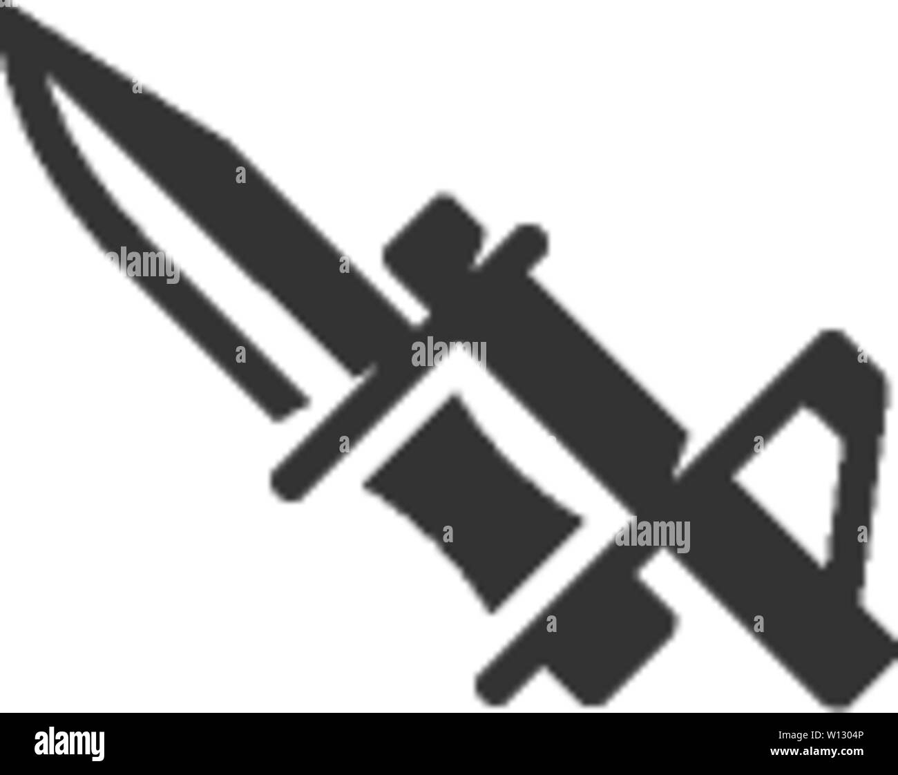 Bayonet knife icon in single color. Weapon vintage riffle assault army ...