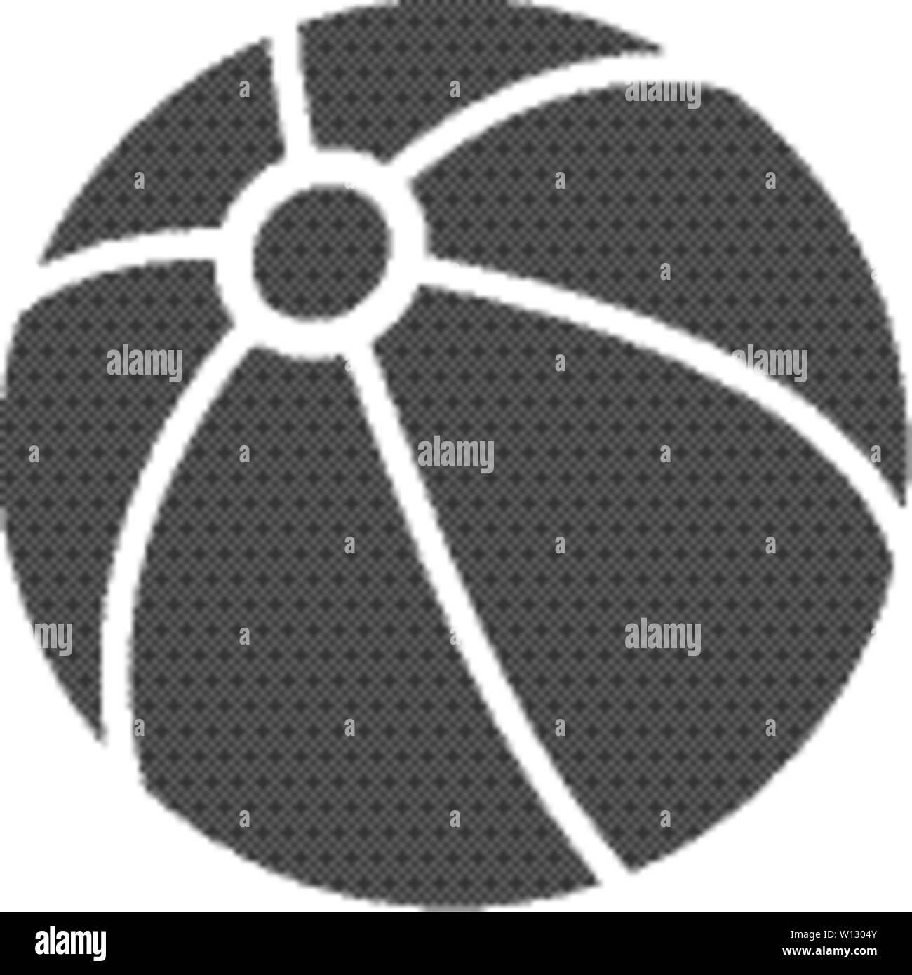 Beach ball icon in black and white grey single color. Playing