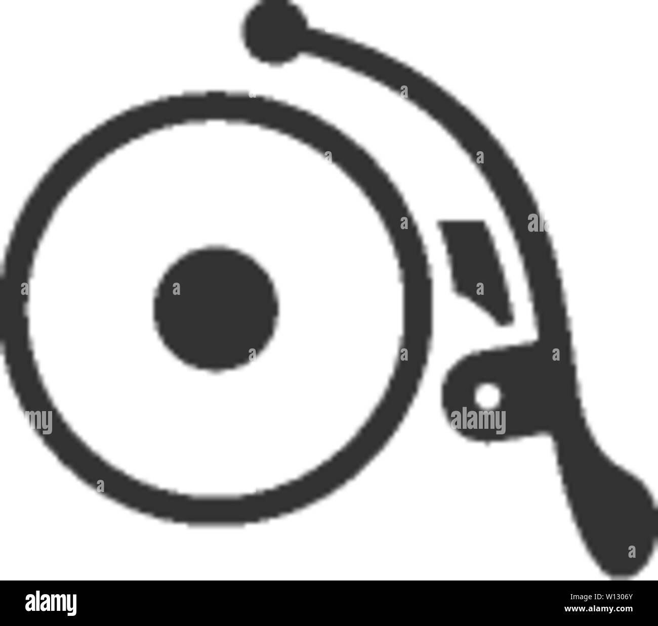 Bicycle bell icon in single color. Transportation sport cycling ride