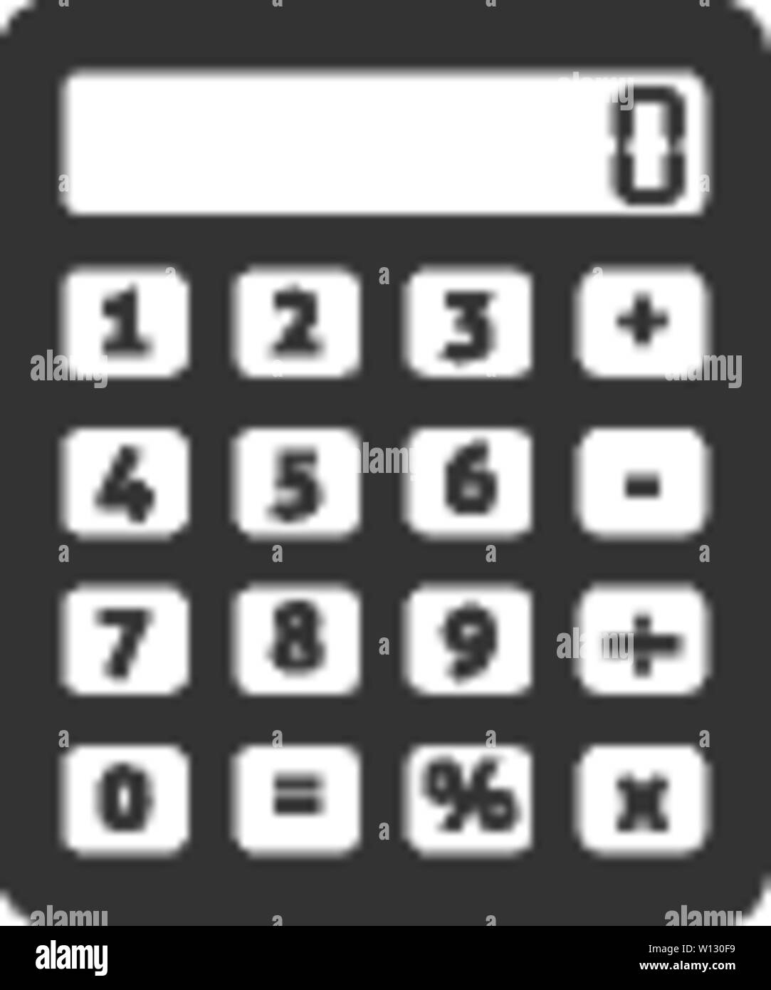 Calculator icon in single grey color. Calculate electronic finance ...