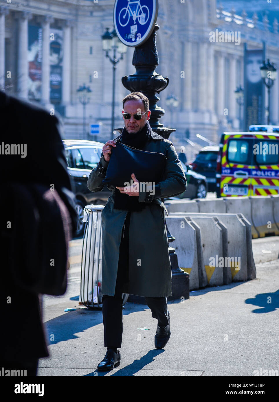 A man on the street during the Paris Fashion Week. (Photo by Mauro Del Signore / Pacific Press) Stock Photo