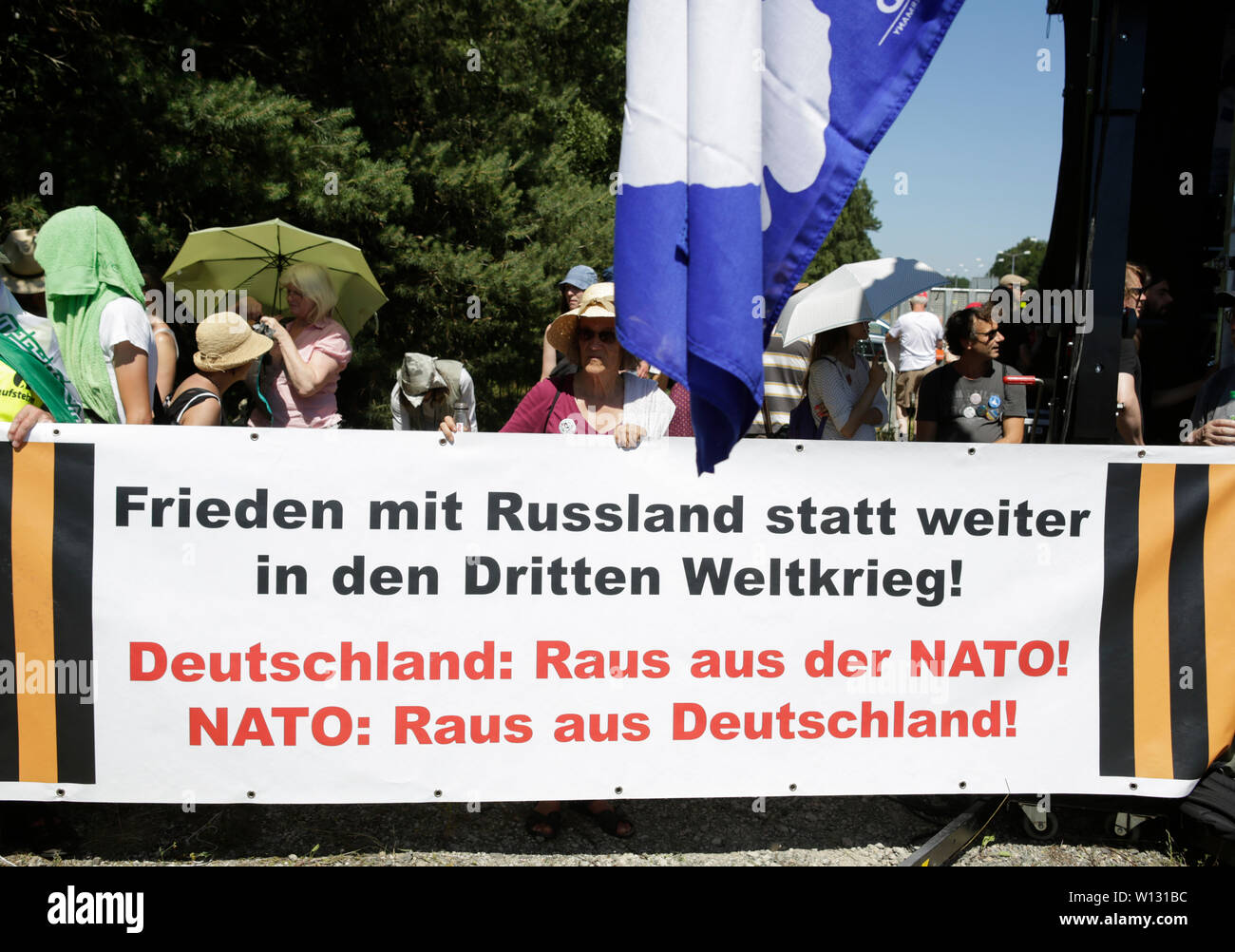 Why is NATO's Ramstein Air Base in Germany facing protest?