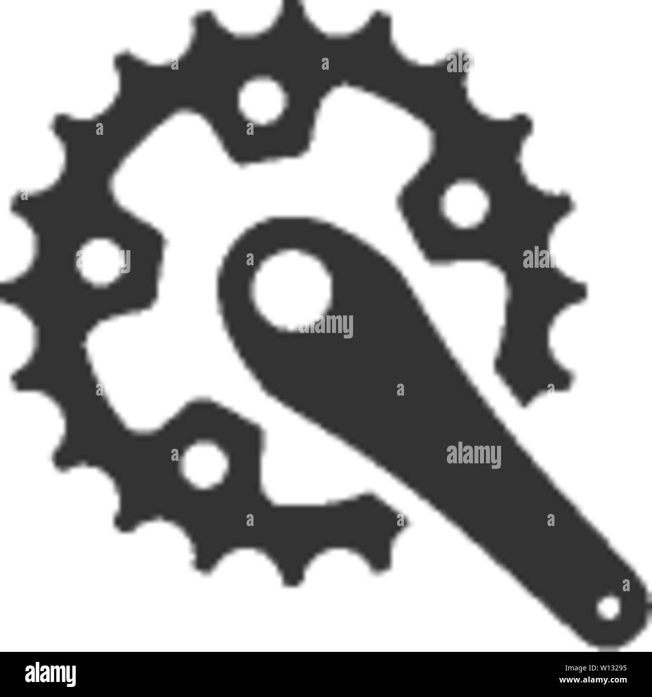 Bicycle crank set icon in single color. Bicycle cycling road race sport rotor  pedal Stock Vector Image & Art - Alamy
