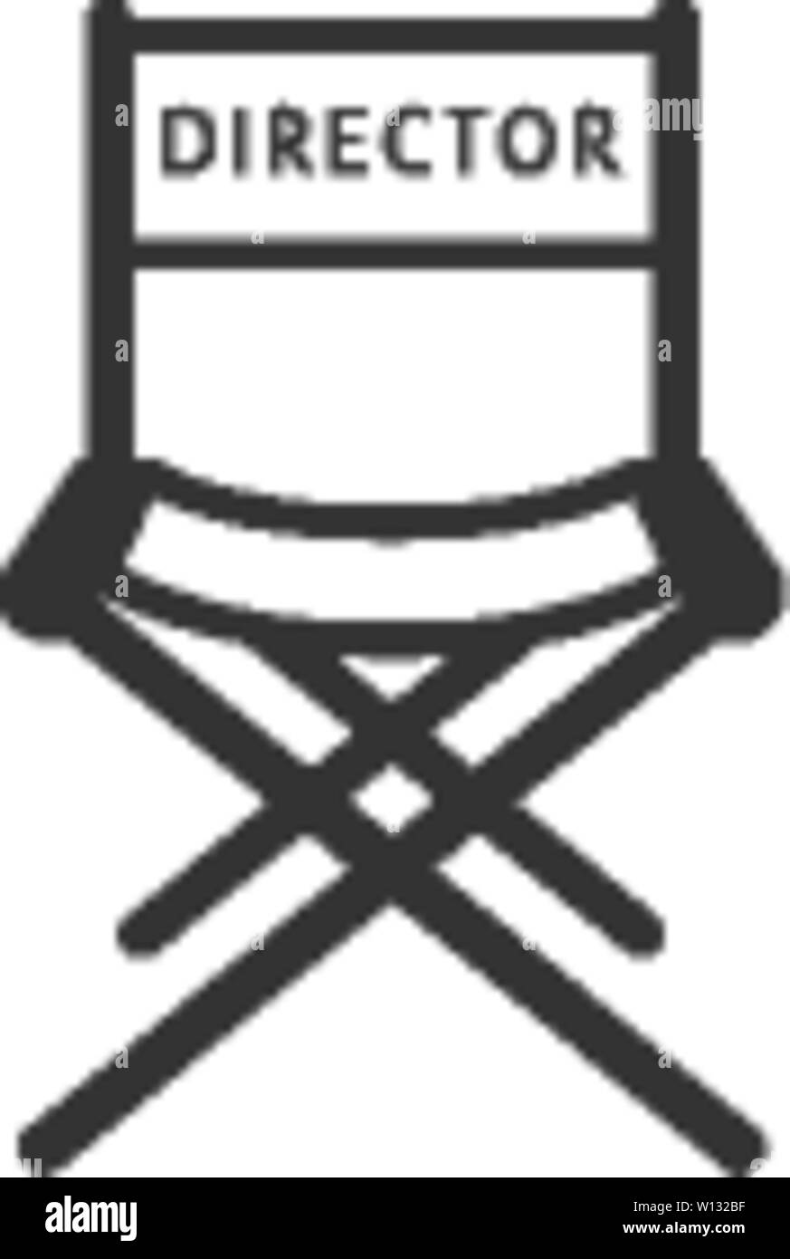 Movie director chair icon in single color. Industry entertainment
