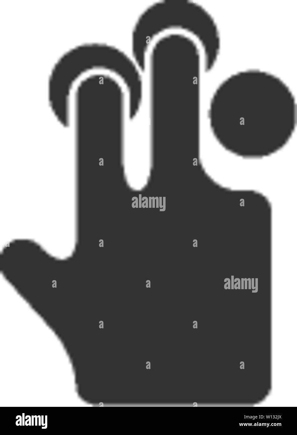 Finger gesture icon in single grey color. Gadget touch track pad ...