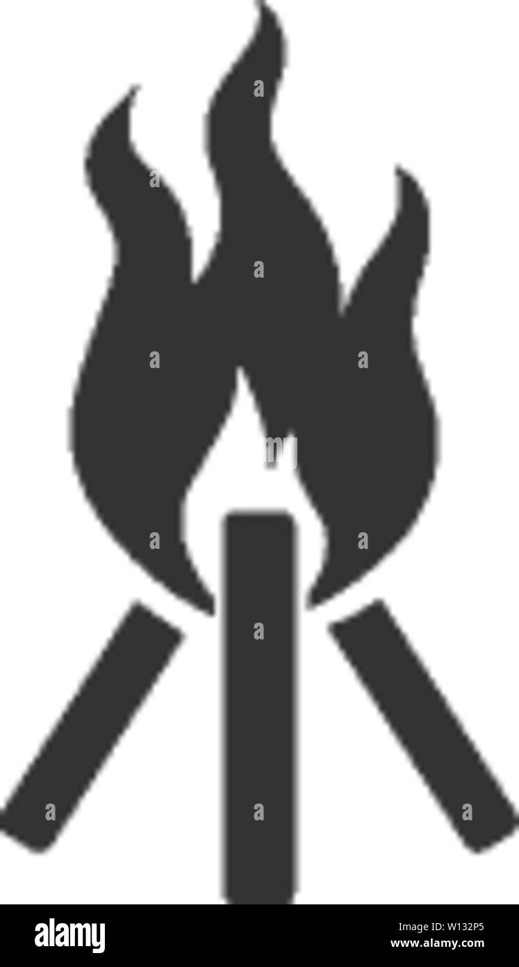 Camp fire icon in single color. Camping burn heat wild fire Stock ...