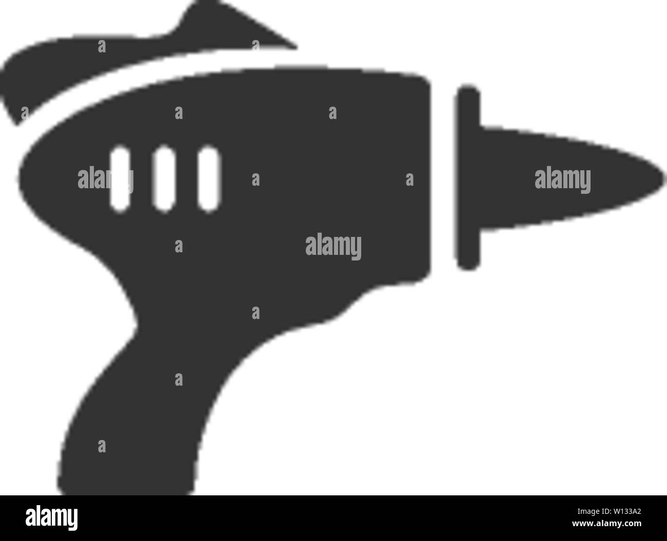 Toy laser gun icon in single grey color. Children playing games kids