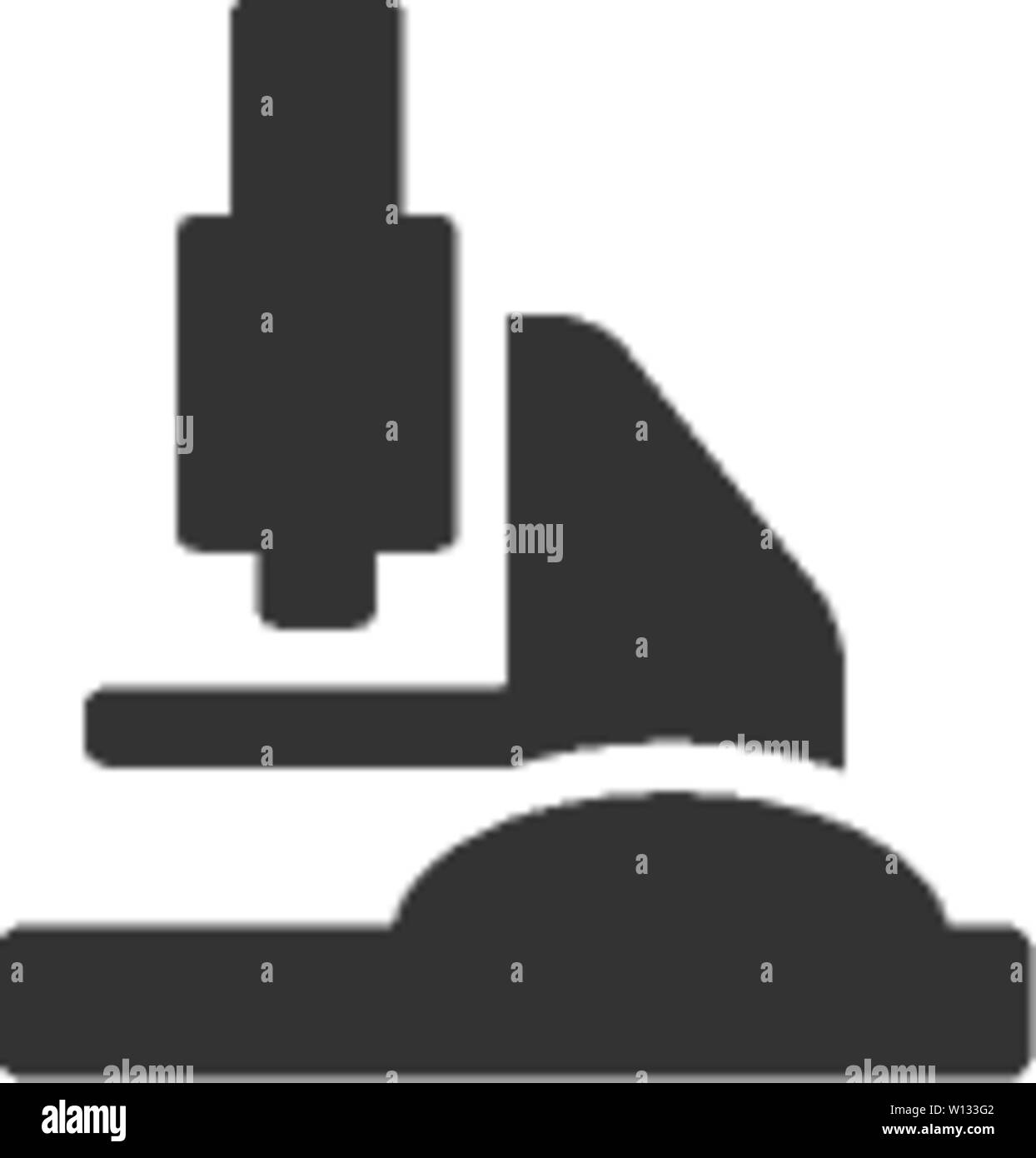 Microscope icon in single grey color. Science equipment laboratory ...