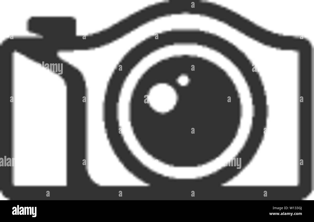 Camera icon in single grey color. Photography picture electronic