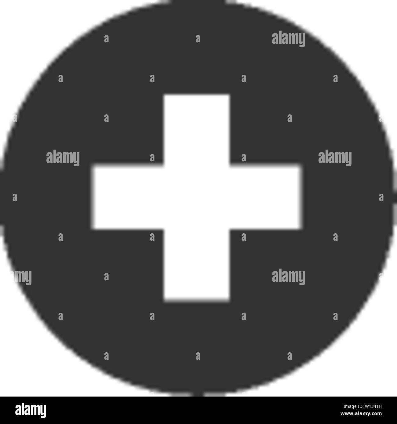 Plus sign icon in single color. Symbol add bookmark medical health care ambulance Stock Vector