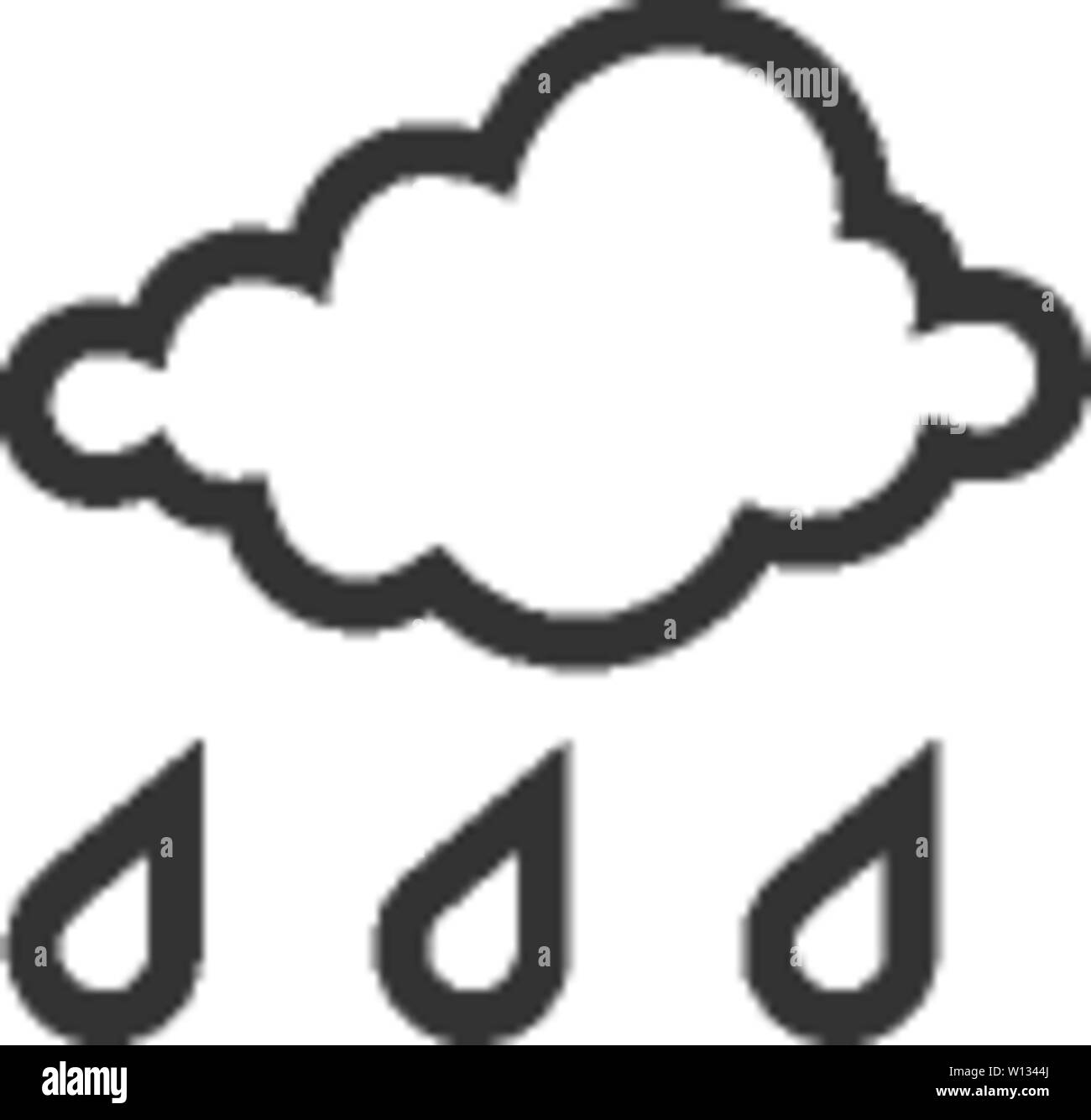 Rainy icon in single grey color. Season forecast monsoon wet ...