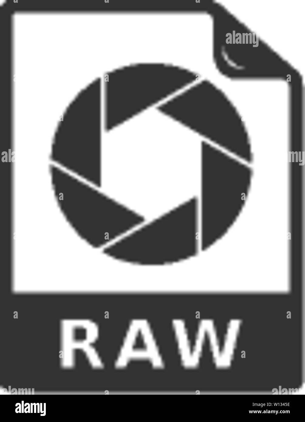 RAW file format icon in single grey color. Data computer information  photography editable imaging Stock Vector Image & Art - Alamy