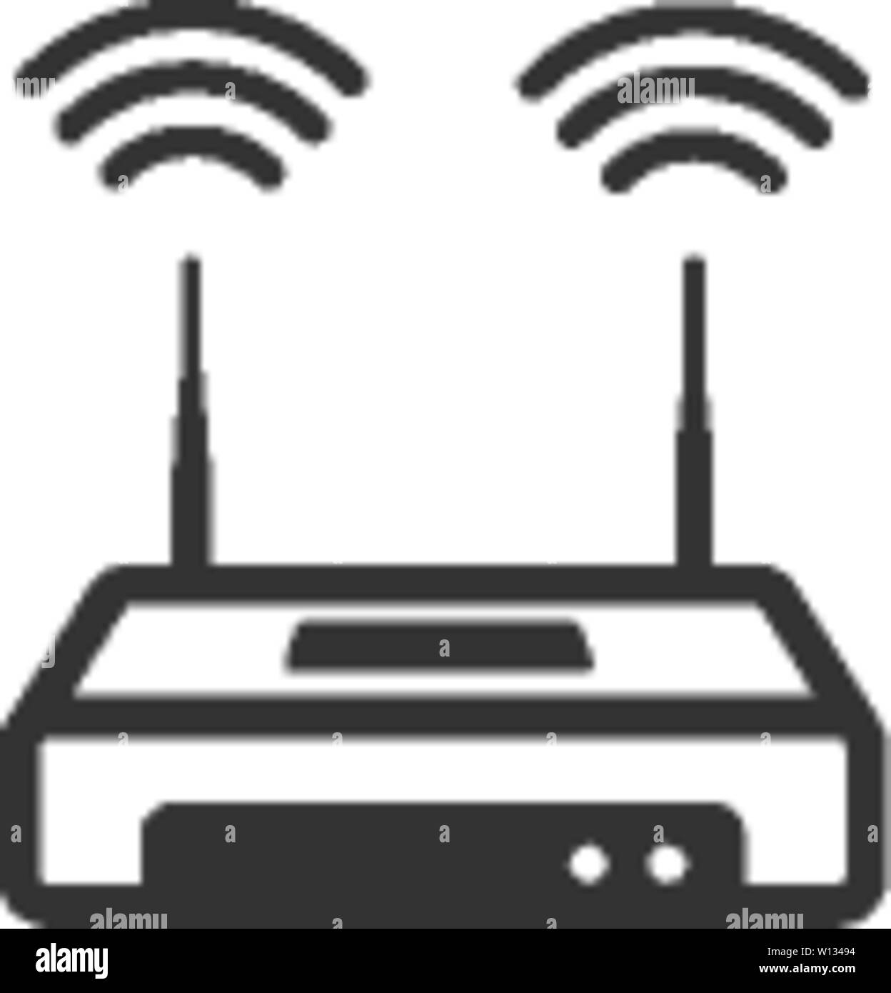Internet router icon in single grey color. Connection data networking wifi computer Stock Vector