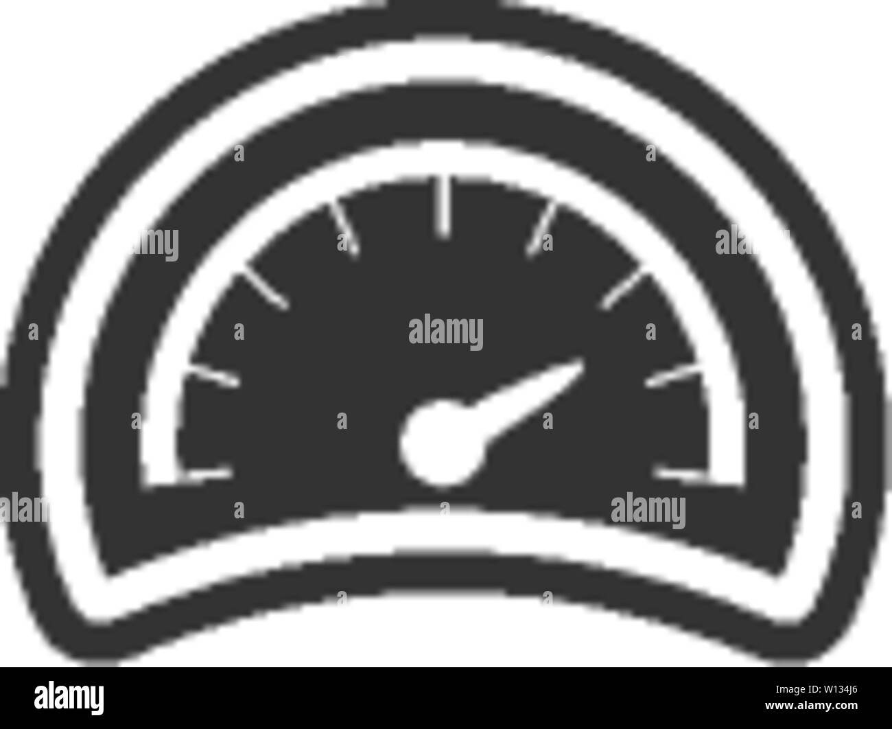 Dashboard icon in single grey color. Control panel, odometer