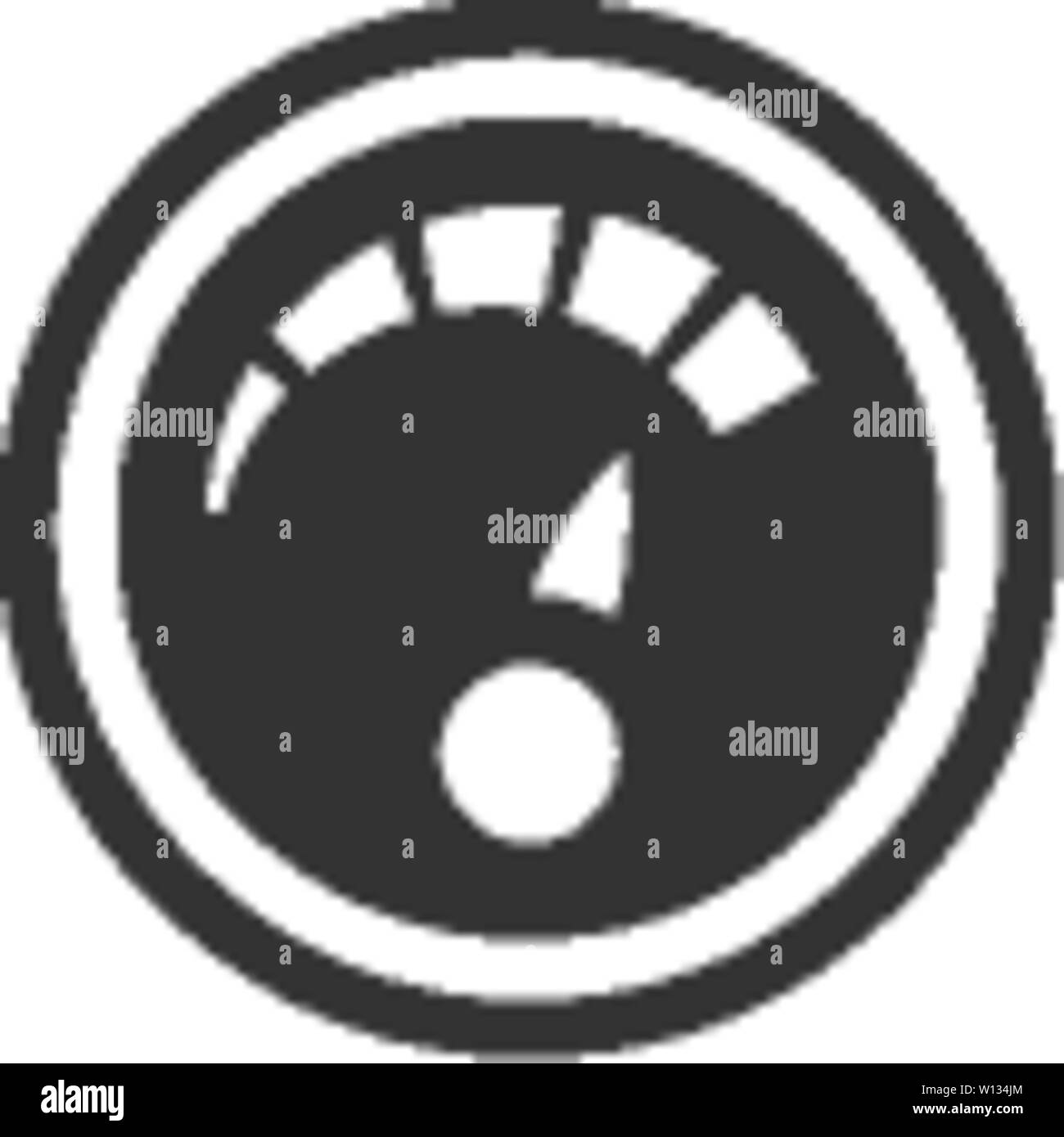 Dashboard icon in single grey color. Control panel, odometer