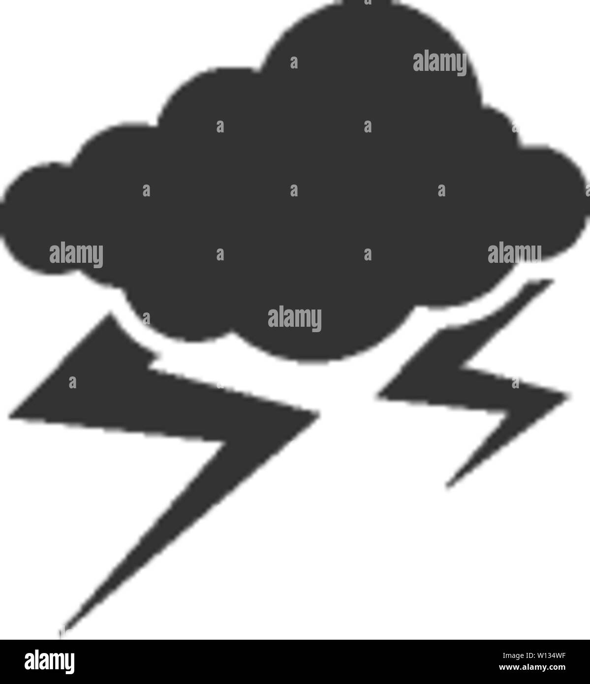 Weather overcast storm icon in single color. Nature forecast thunder