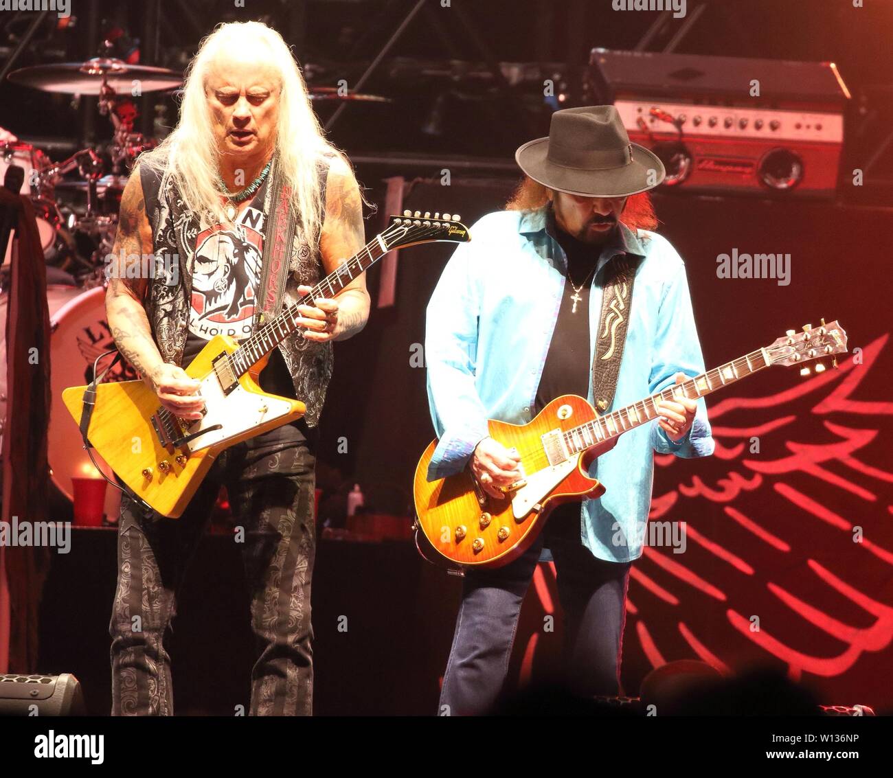 Rickey Medlocke and Gary Rossington on stage as Lynyrd