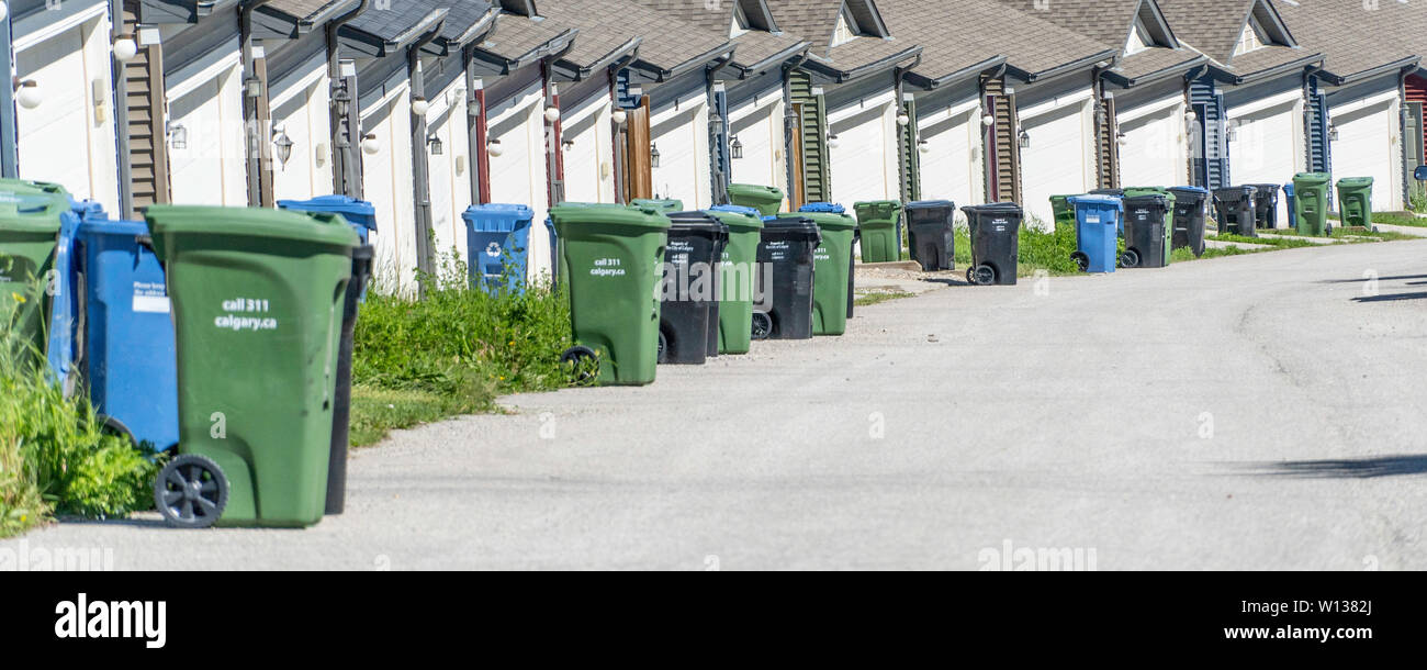 Rubbish Bins On City Street High Resolution Stock Photography and