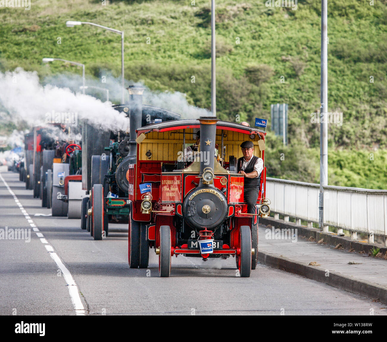 Kinsale, Cork, Ireland. 29th June, 2019. Old vintage steam engines making there way over the bridge in Kinsale, Co. Cork as part of a three day road run from Baltimore to Kinsale to raise funds for the RNLI. Credit: David Creedon/Alamy Live News Stock Photo