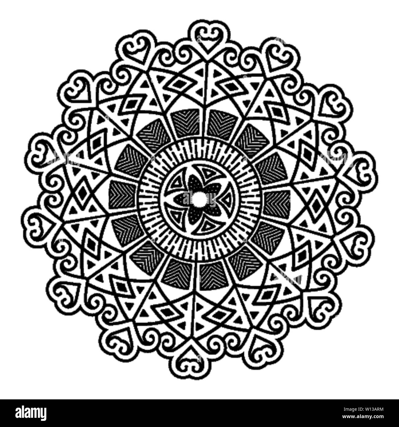 Mandala floral pattern. Coloring book page element for adult or children  Stock Vector Image & Art - Alamy