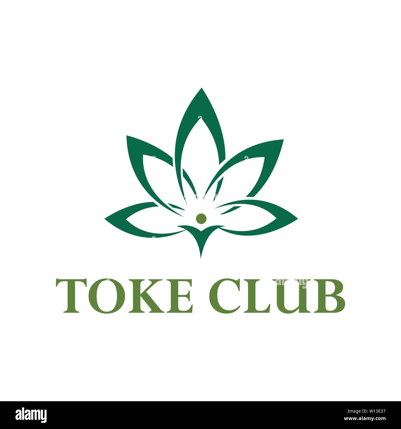 Marijuana Leaf with people logo design template Stock Vector