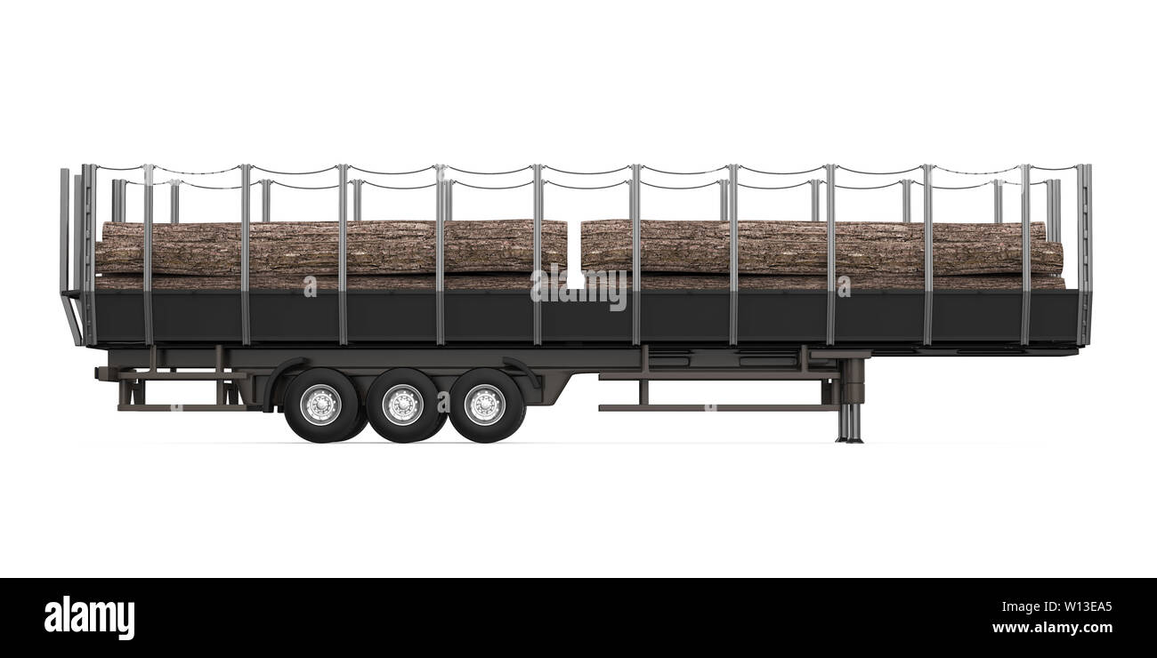 Logging Truck Trailer Isolated Stock Photo - Alamy