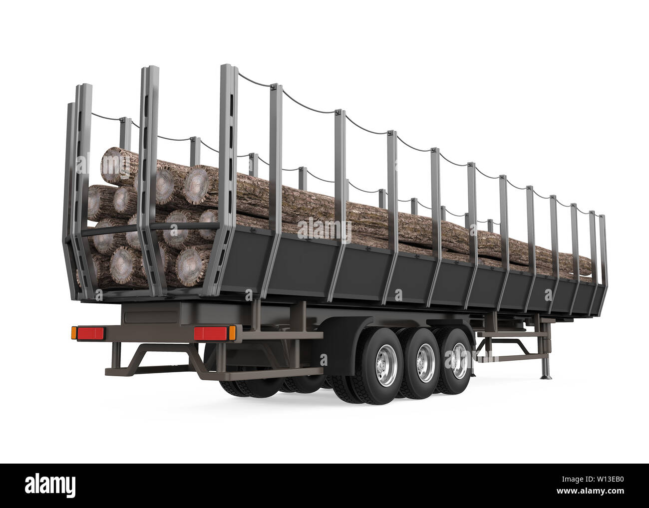 Logging Truck Trailer Isolated Stock Photo - Alamy
