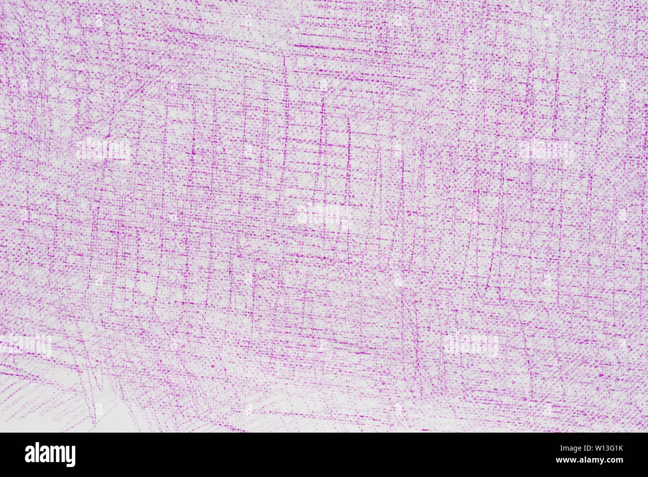 violet color crayon doodles on white paper background texture Stock Photo