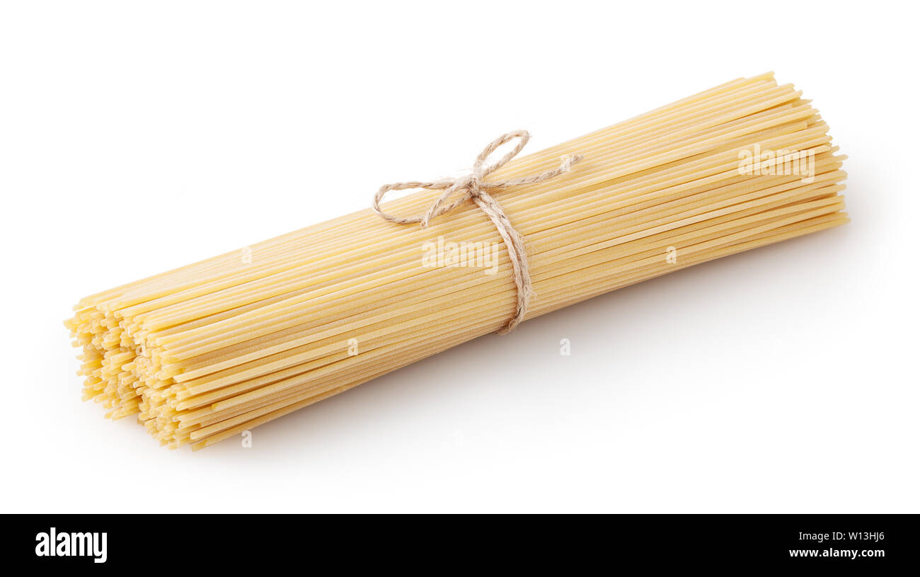 Spaghetti isolated on white background with clipping path Stock Photo