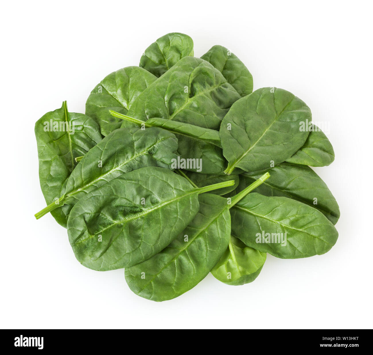 Heap of fresh spinach leafs isolated on white background Stock Photo ...