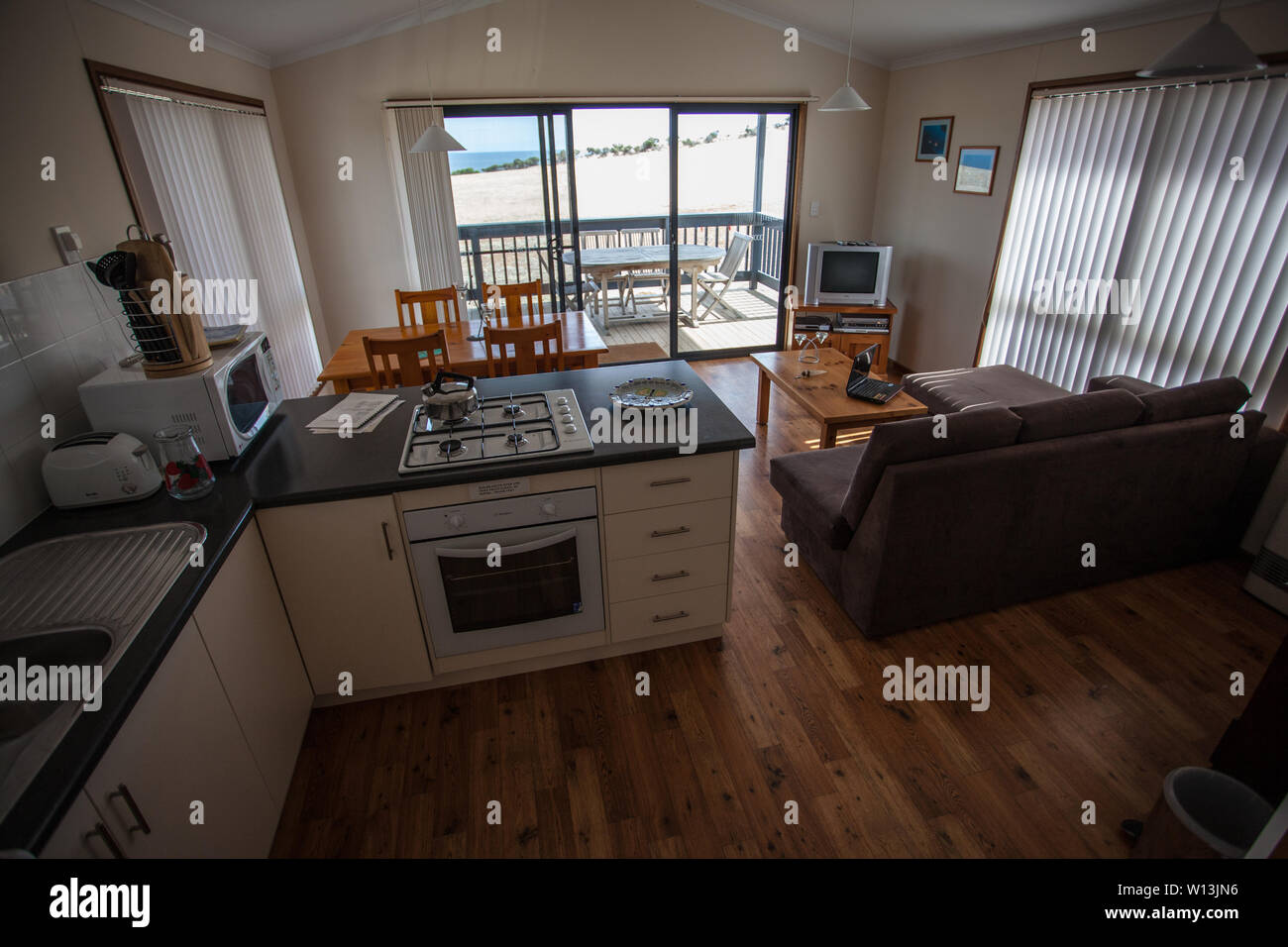 Living room in hotel, Kangaroo Island, South Australia Stock Photo