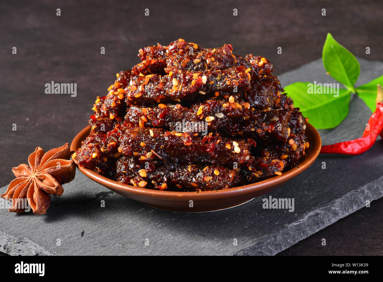 Spicy beef strips Stock Photo - Alamy